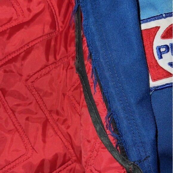 🚨🔥Vintage 70s Pepsi Cola Blue Riverside Delivery Motorcycle Jacket Mens 42L - Picture 6 of 15